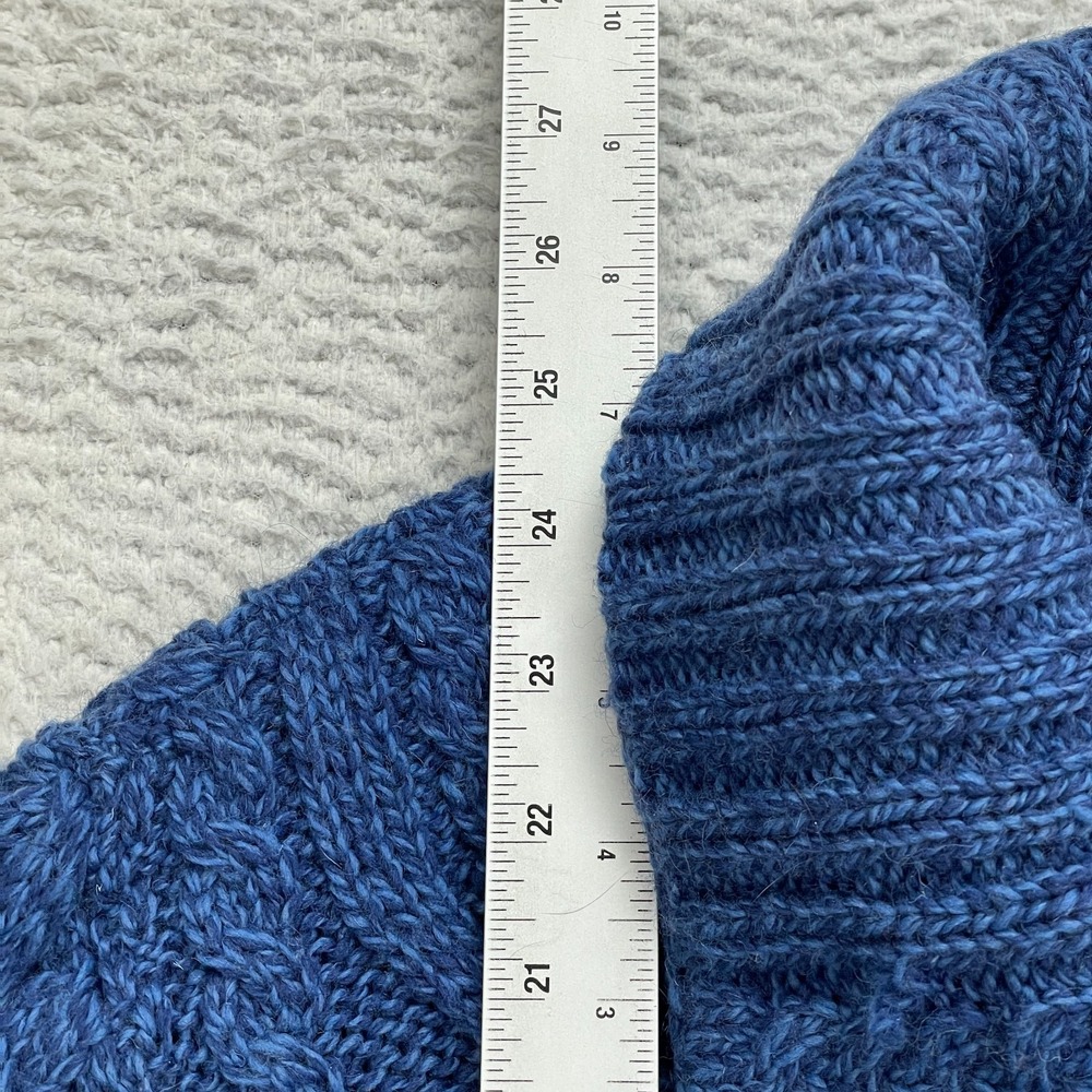 Aran Crafts Cable Knit Cardigan Womens XL 100% Merino Wool, Celtic‎ Blue - Picture 5 of 7